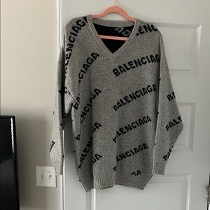Balenciaga Charcoal Logo Knit